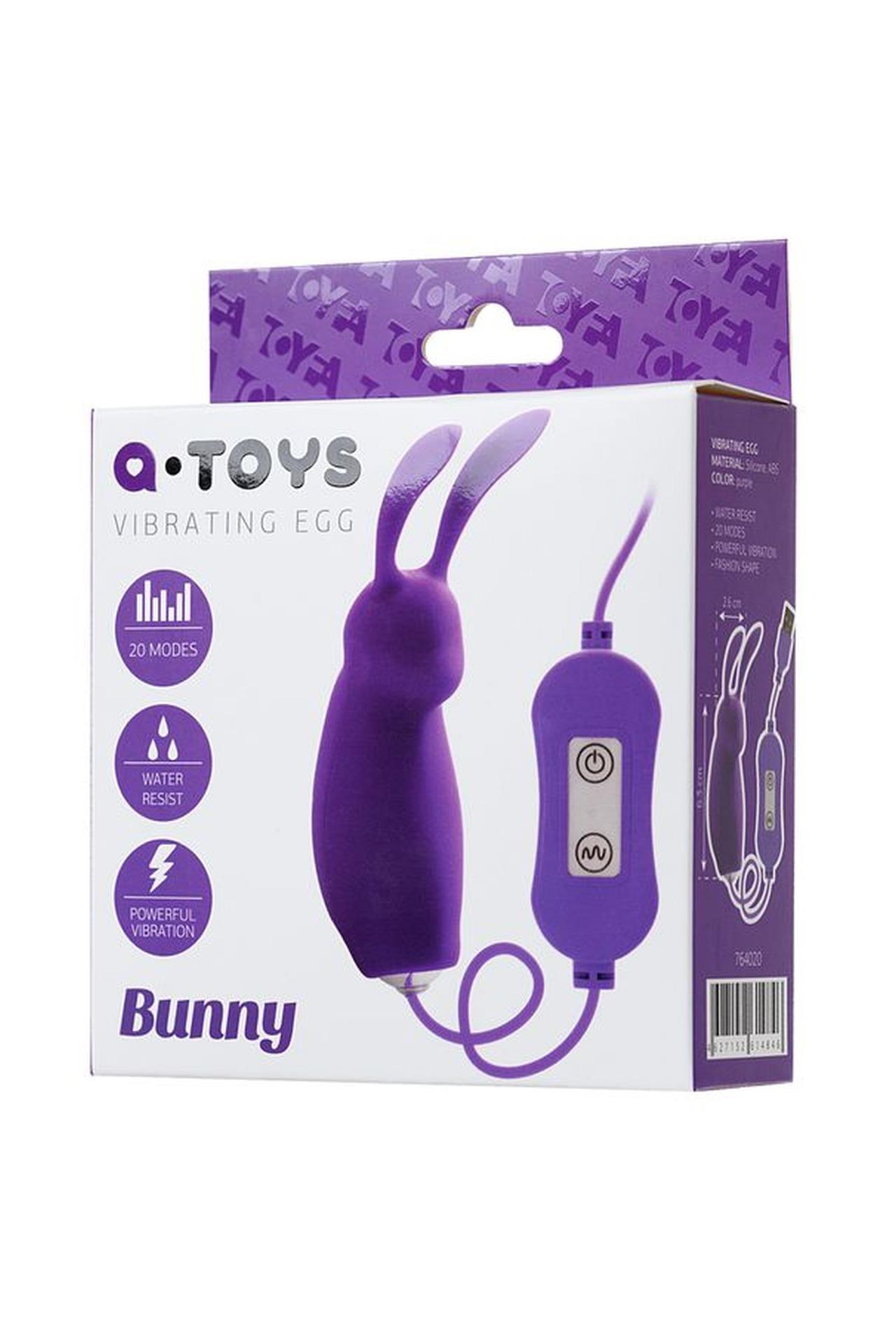 A-Toys, Vibro Egg 'Bunny', With Control Panel, Silicone, Violet