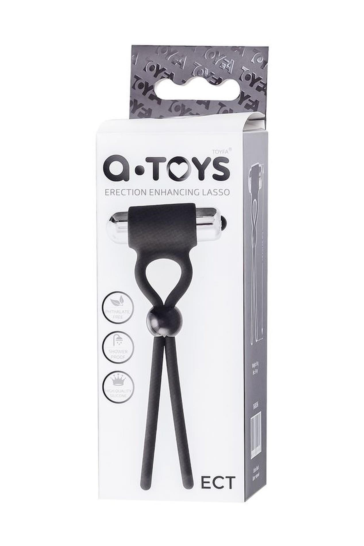 A-Toys Erection Enhancing Lasso Ect , Black, Silicone, 14Cm