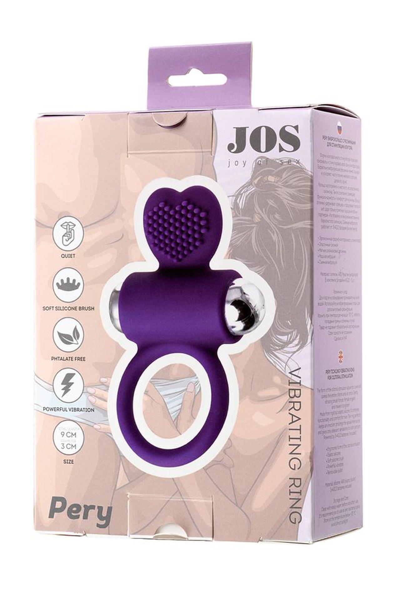 Jos Pery, Vibrating Ring With Cilia, Silicone, Violet, 9 Cm
