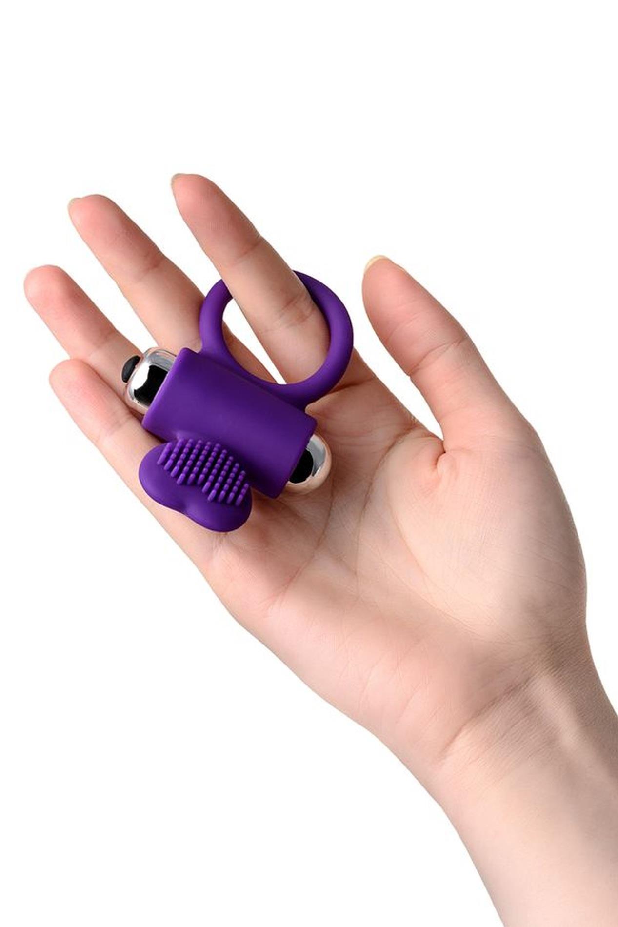 Jos Pery, Vibrating Ring With Cilia, Silicone, Violet, 9 Cm