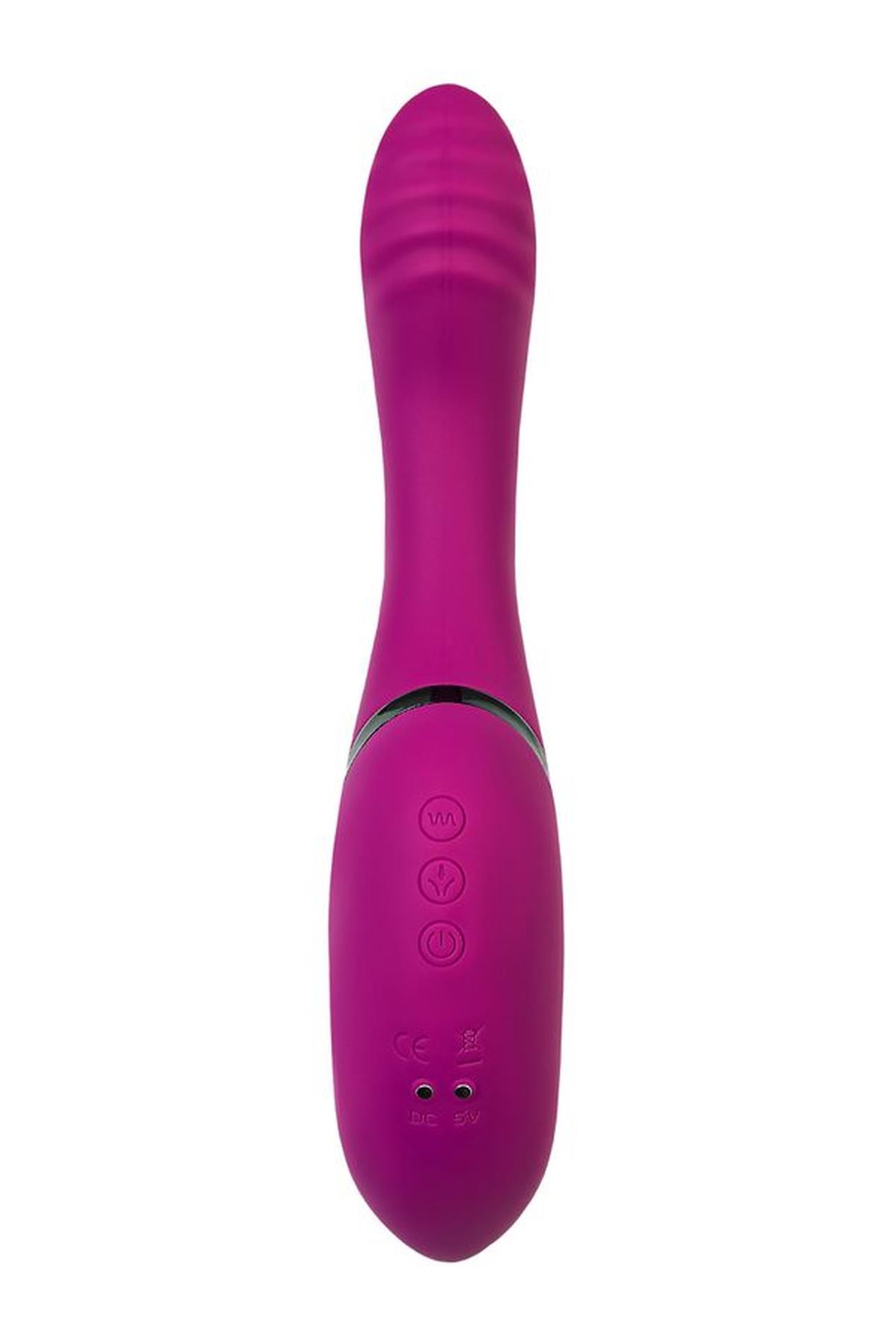 Jos Vibrator With Clitoral Stimulator Jos Spin, Silicone, Purple, 23 Cm