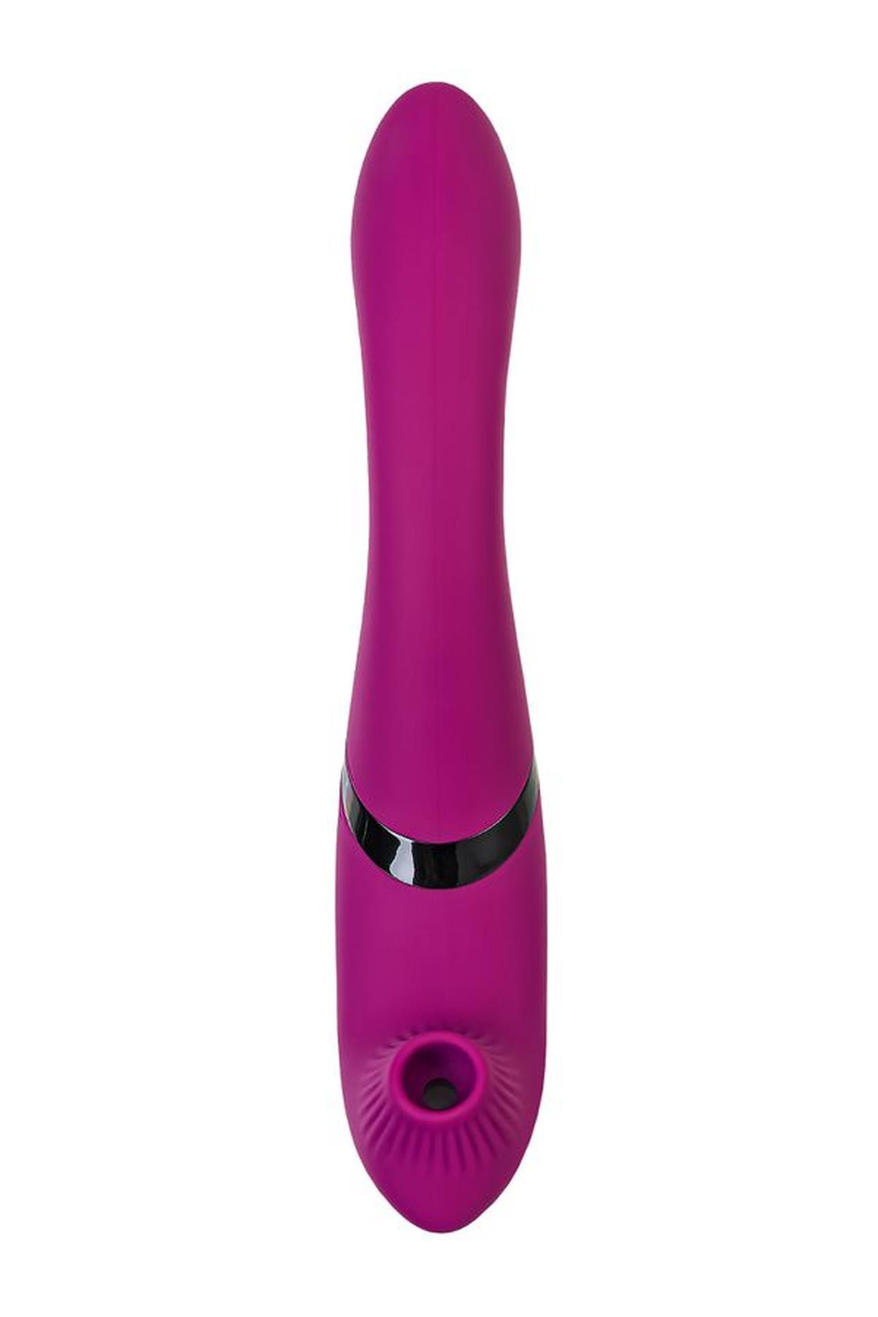 Jos Vibrator With Clitoral Stimulator Jos Spin, Silicone, Purple, 23 Cm