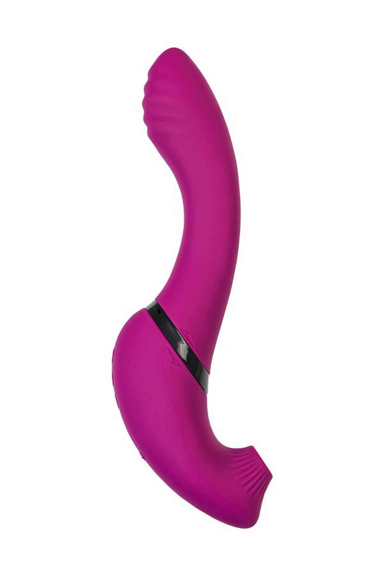 Jos Vibrator With Clitoral Stimulator Jos Spin, Silicone, Purple, 23 Cm