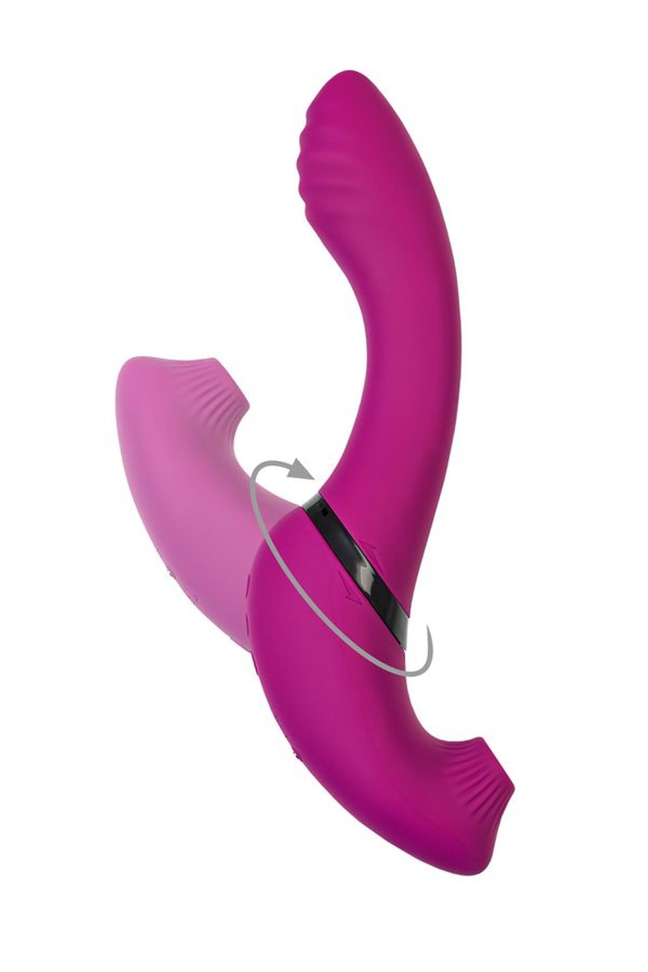 Jos Vibrator With Clitoral Stimulator Jos Spin, Silicone, Purple, 23 Cm