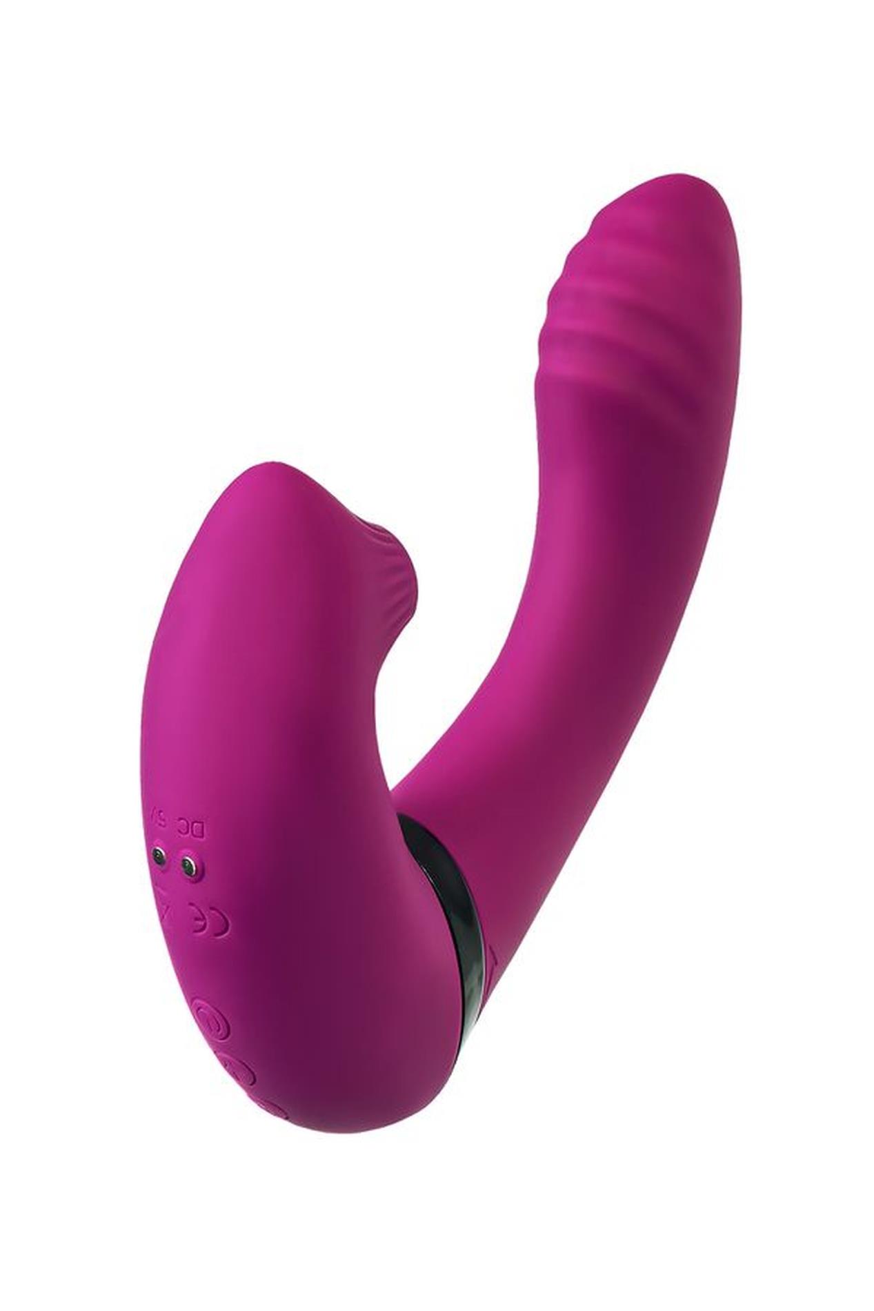 Jos Vibrator With Clitoral Stimulator Jos Spin, Silicone, Purple, 23 Cm