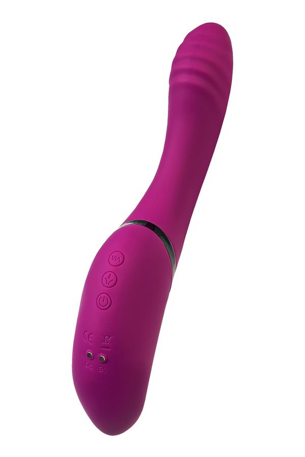 Jos Vibrator With Clitoral Stimulator Jos Spin, Silicone, Purple, 23 Cm
