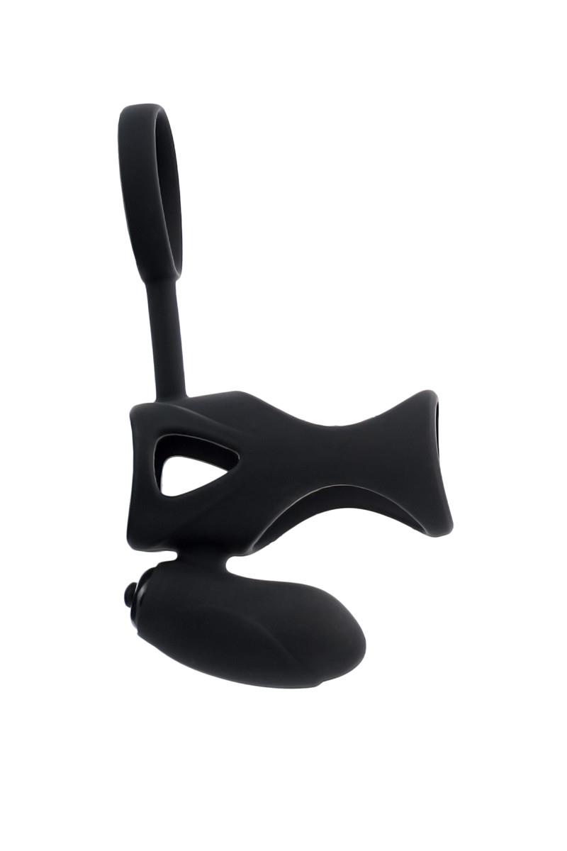 Black & Red, Penis Ring With Vibration, Clitoral Stimulation, Silicone,