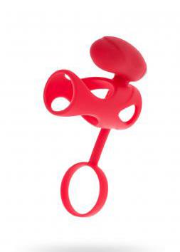 Black & Red, Penis Ring With Vibration, Clitoral Stimulation, Silicone,