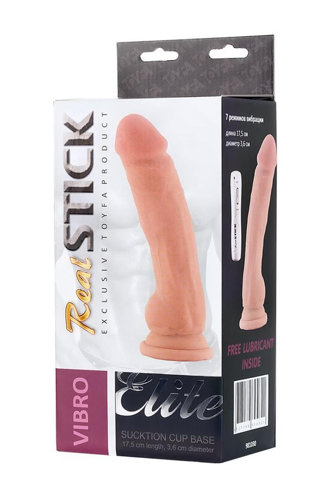 Realstick Elite, Vibrator On A Suction Cup, Body, 7 Vibration Modes, 17 Cm