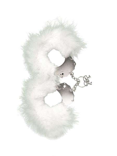 KAJDANKI Metallic Handcuffs,feather cov.. White