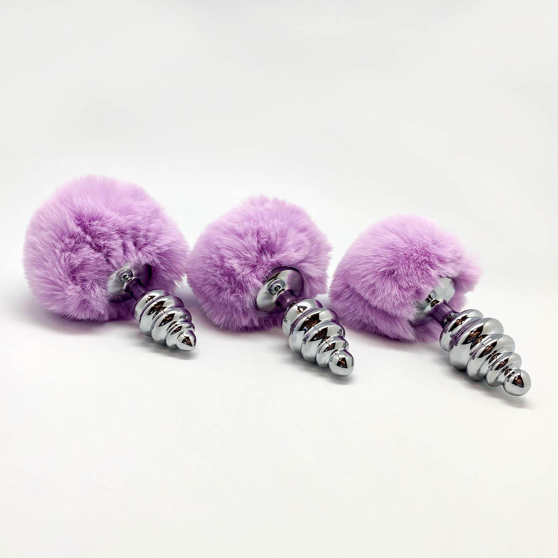 Metal Anal Fluffy Twist Plug S Pink