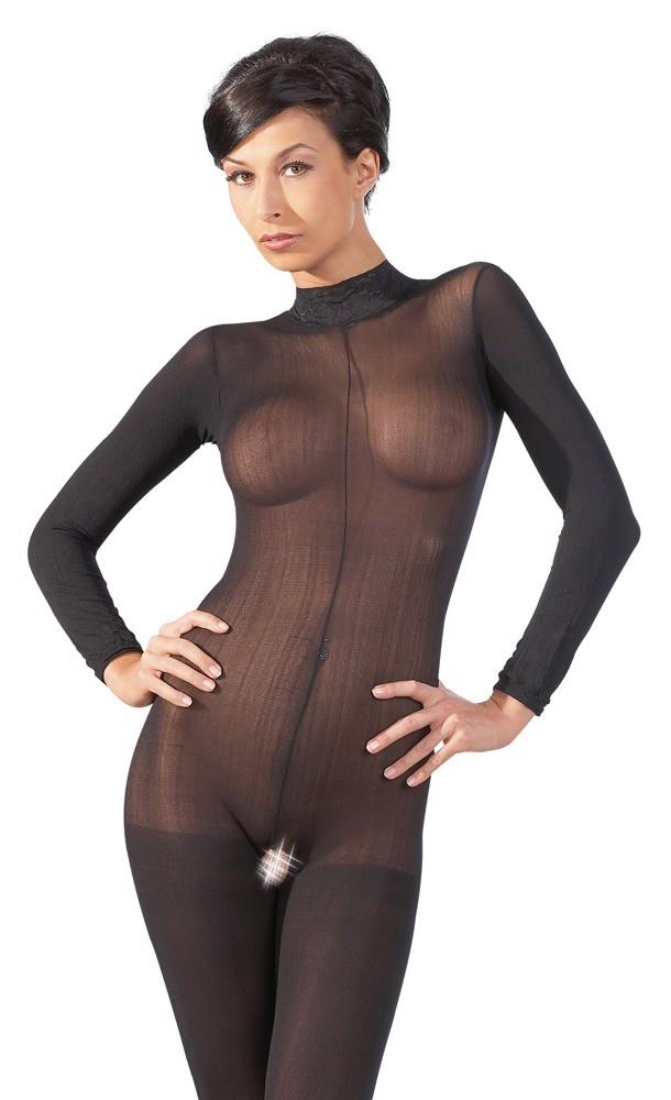 Catsuit With Lace Collar S/M