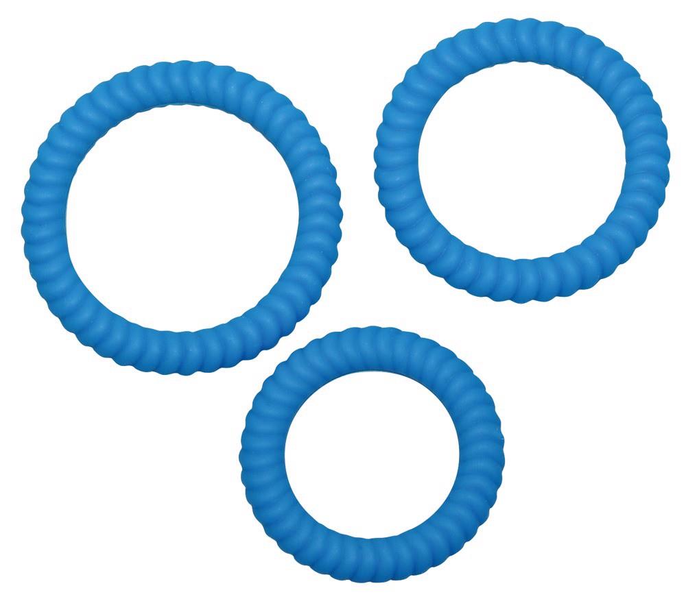 Lust 3 Cock Rings Blue