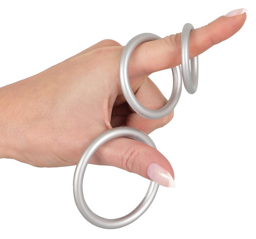 Metallic Silicone Cock Ring Se