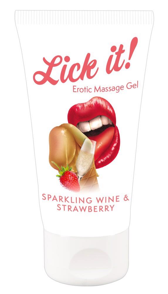 Żel do miłości oralnej- szampan z truskawkami Lick it! 50 ml