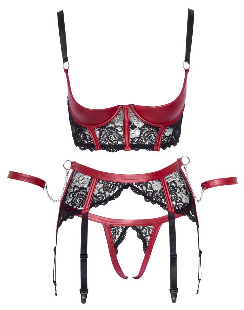 Shelf Bra Set Black/Red S