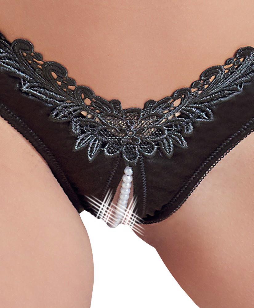 G-String Pearls Black Xl