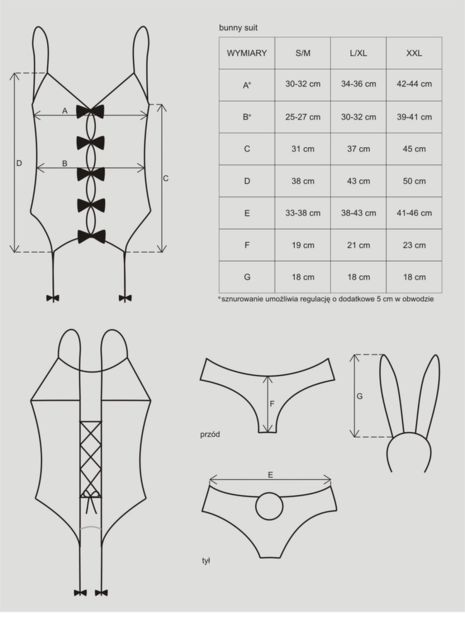 Bielizna-Bunny Suit Kostium  S/M