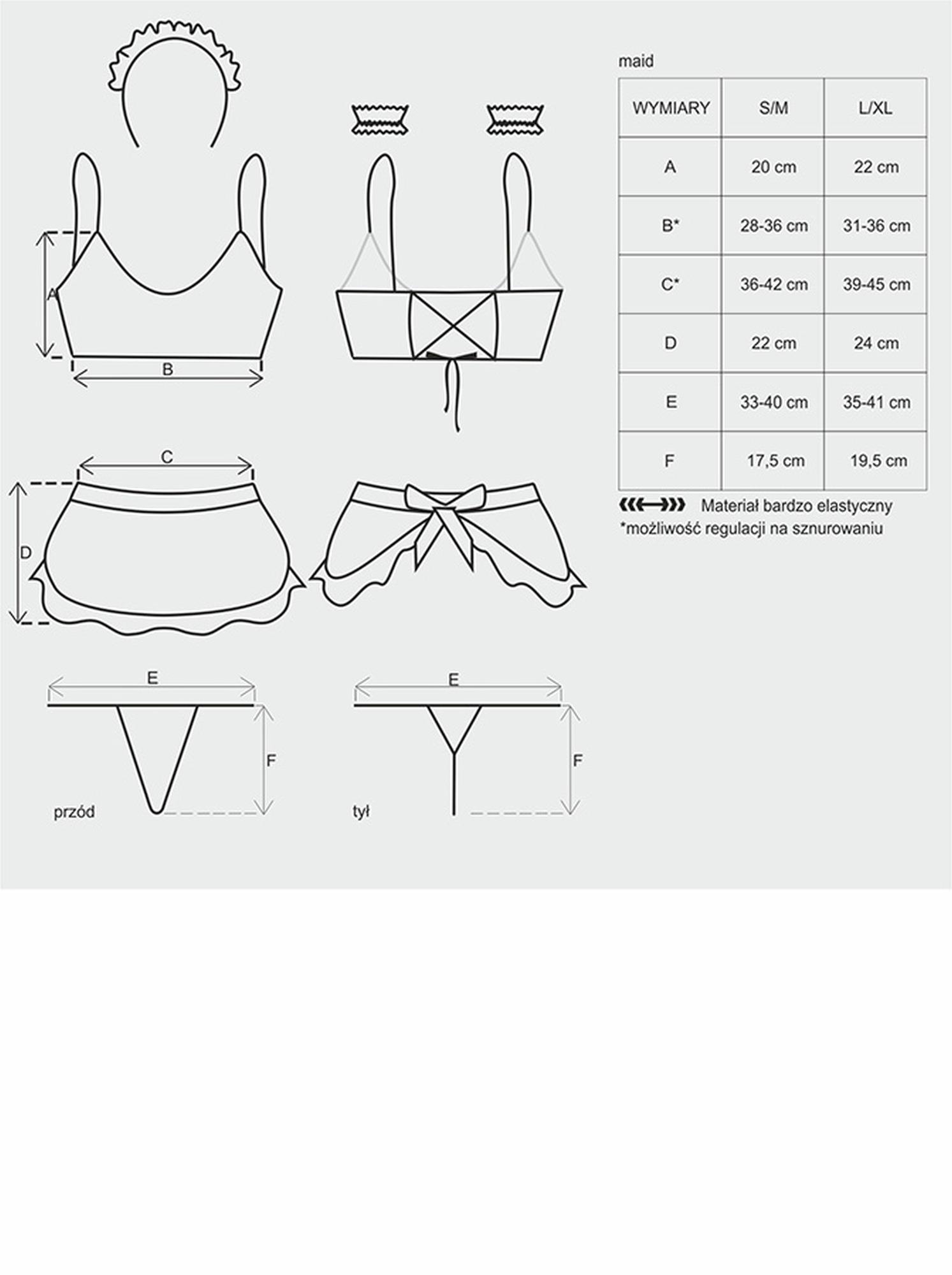 Bielizna-Maid Kostium  S/M