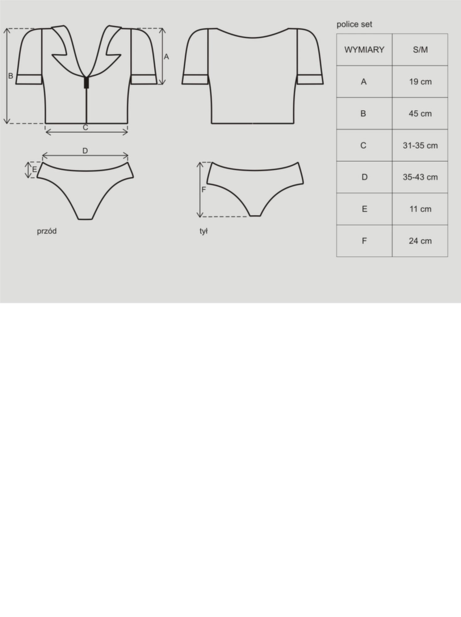 Bielizna-Police Set Kostium  S/M