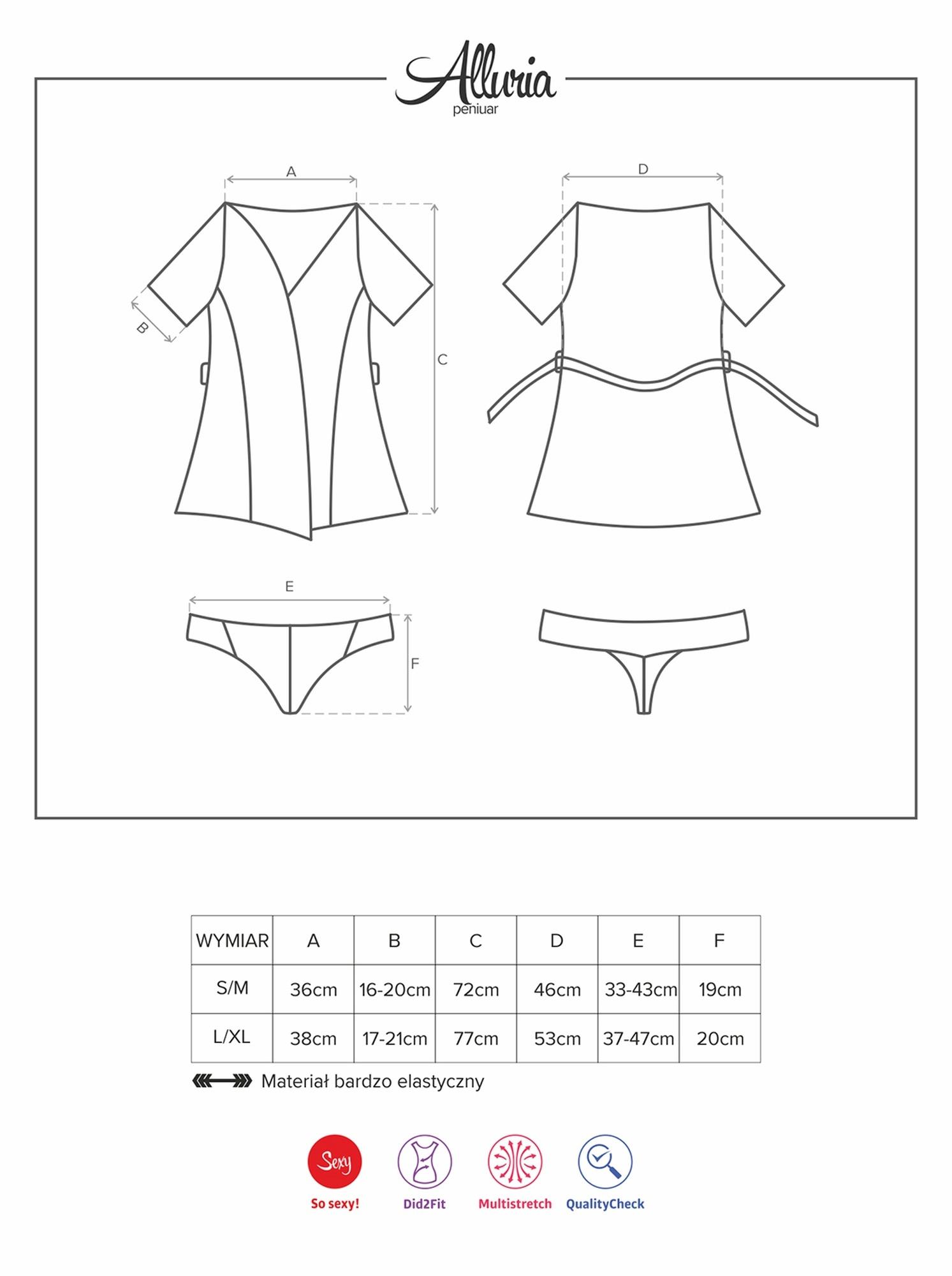 Bielizna-Alluria Peniuar I Stringi L/Xl