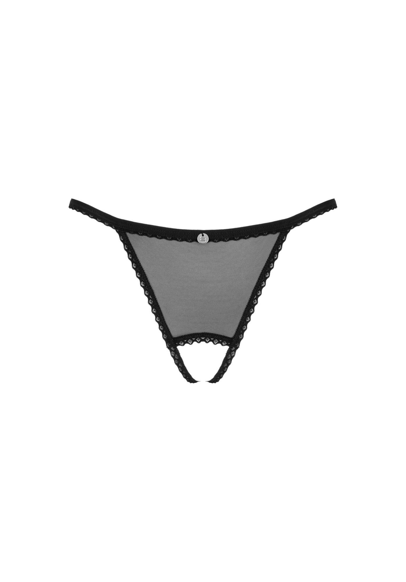Celia Noir Crotchless Thong Xl/2Xl