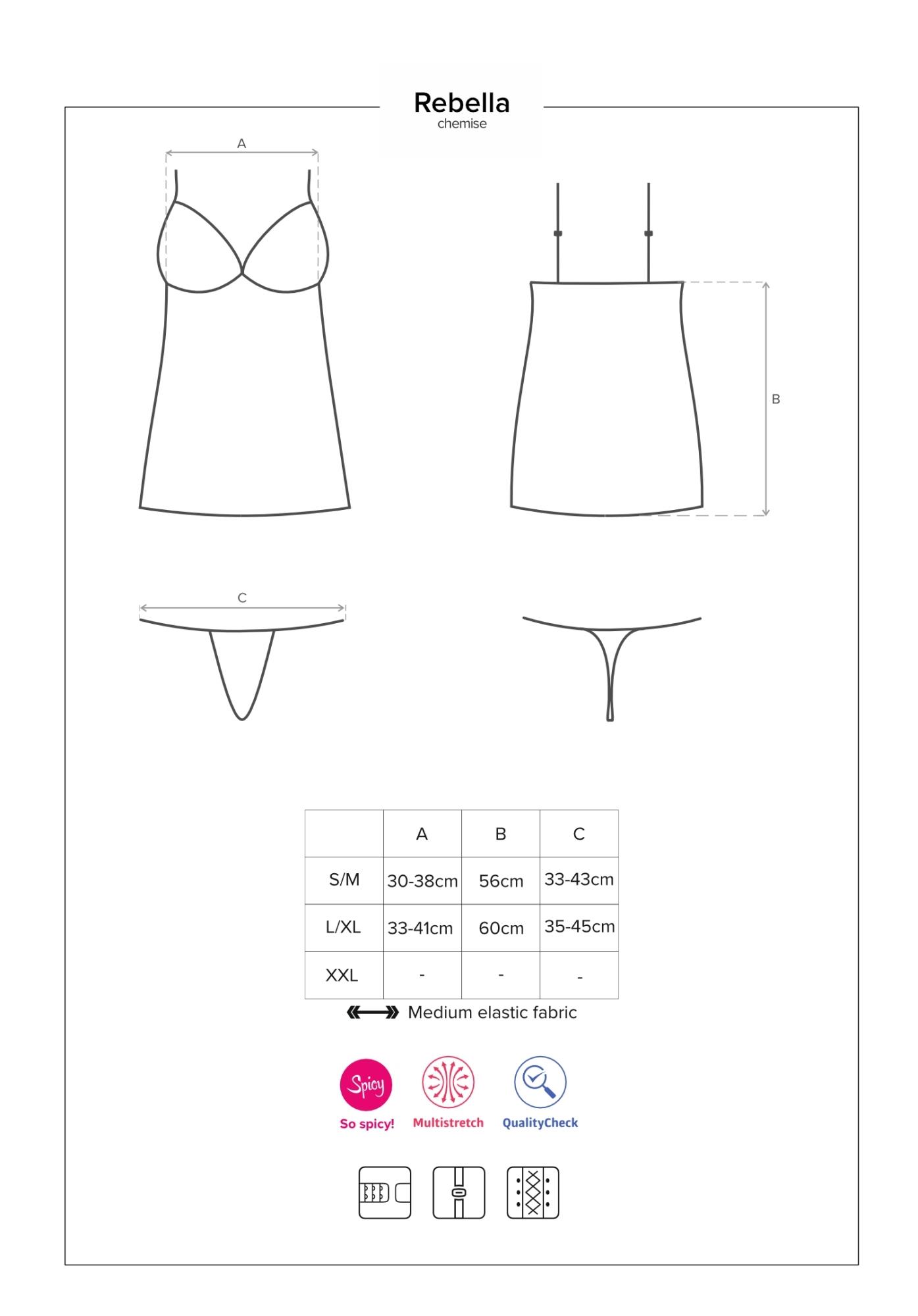 Bielizna-Redella Koszulka I Stringi Czarna S/M