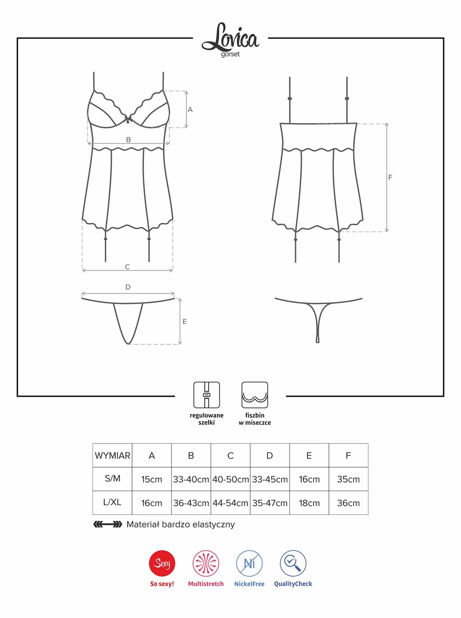 Bielizna-Lovica Gorset I Stringi  S/M