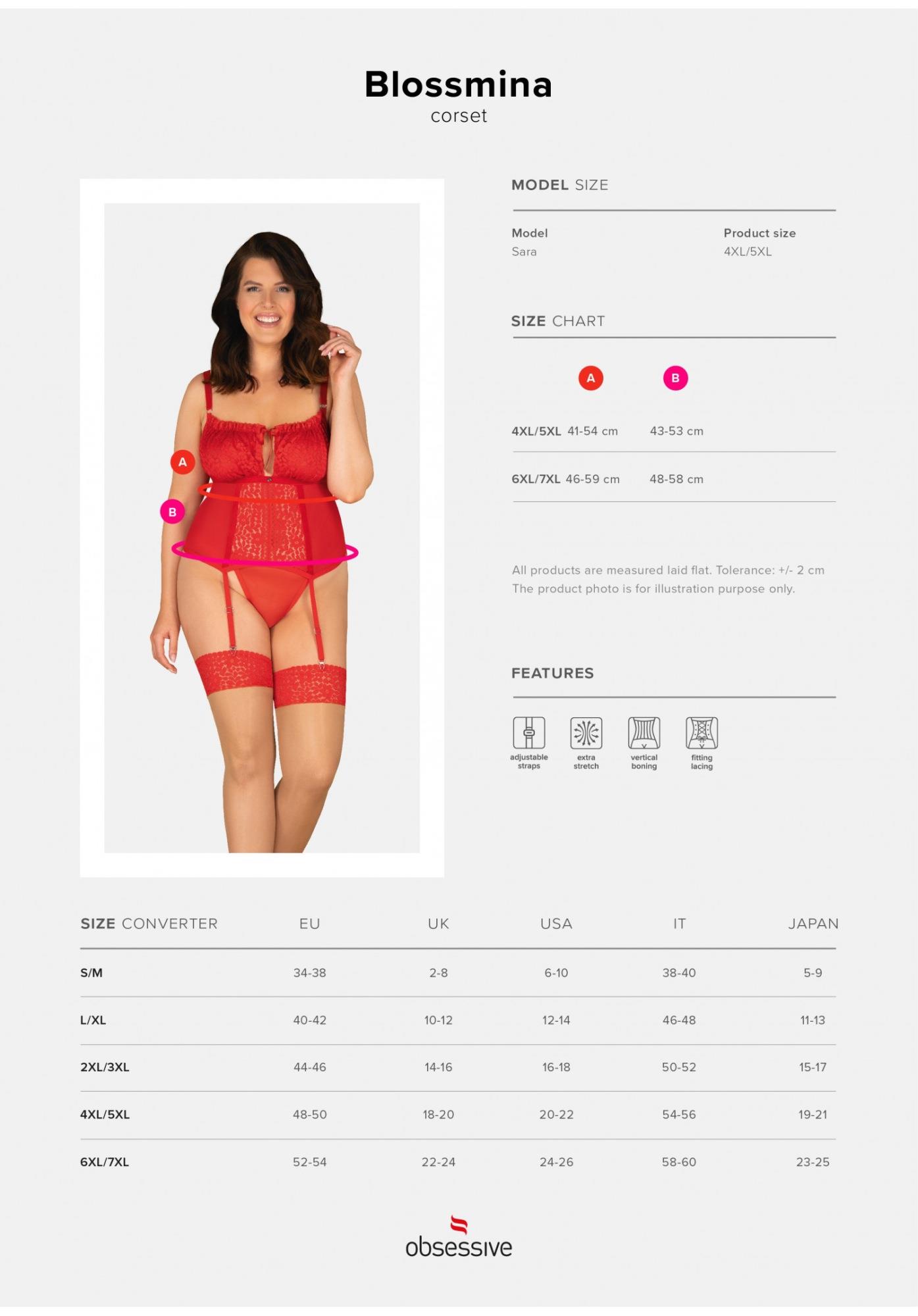 Bielizna-Blossmina Gorset I Stringi 4Xl/5Xl