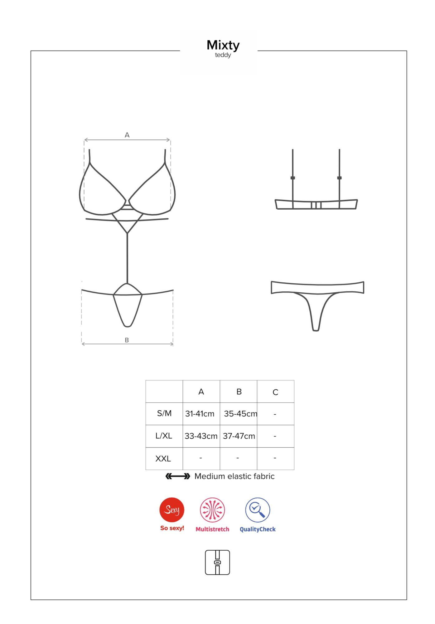 Bielizna-Mixty Body Czarne  S/M
