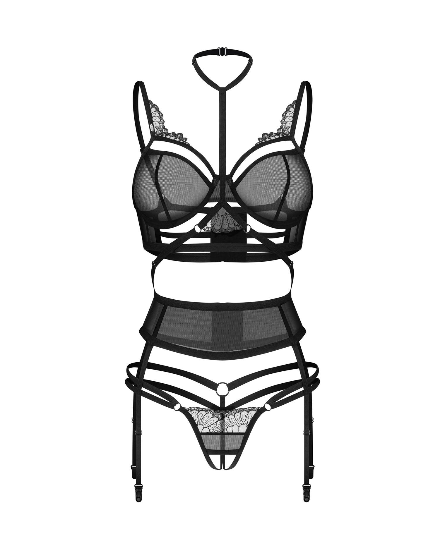 Premisis Black Otwarty Komplet 3-Częściowy  L/Xl