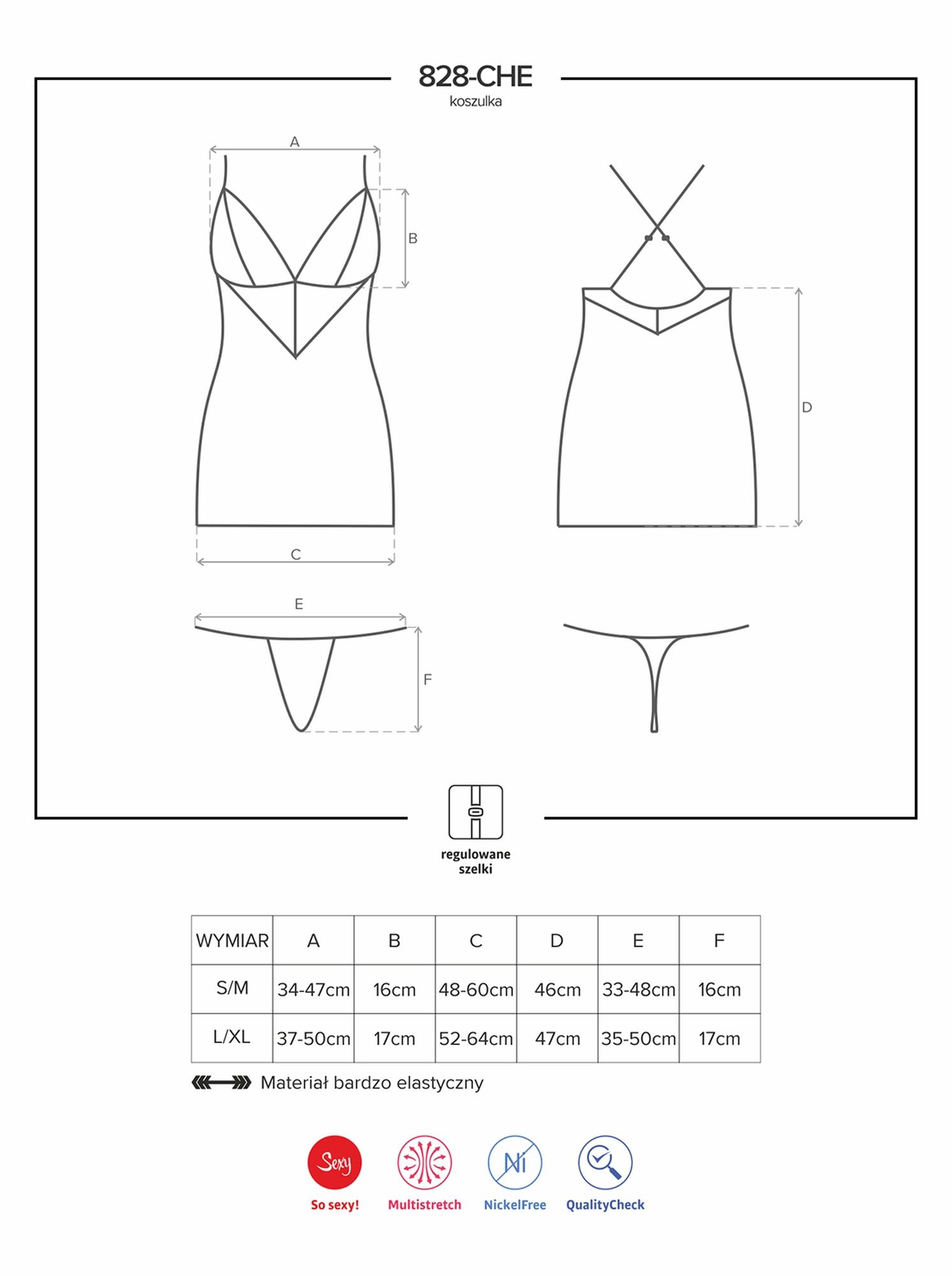 Bielizna-828-Che-1 Koszulka I Stringi  S/M