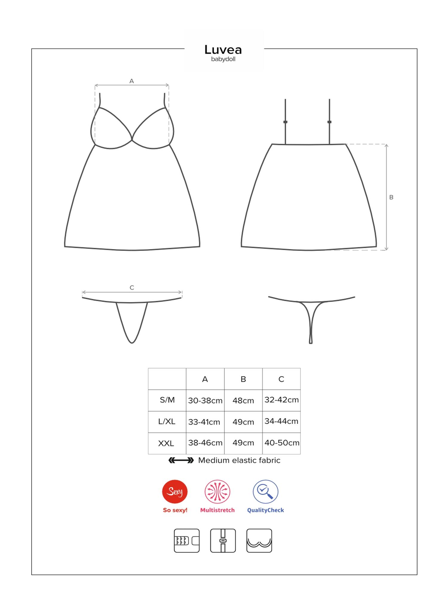 Bielizna-Luvae Babydoll I Stringi Czarne Xxl