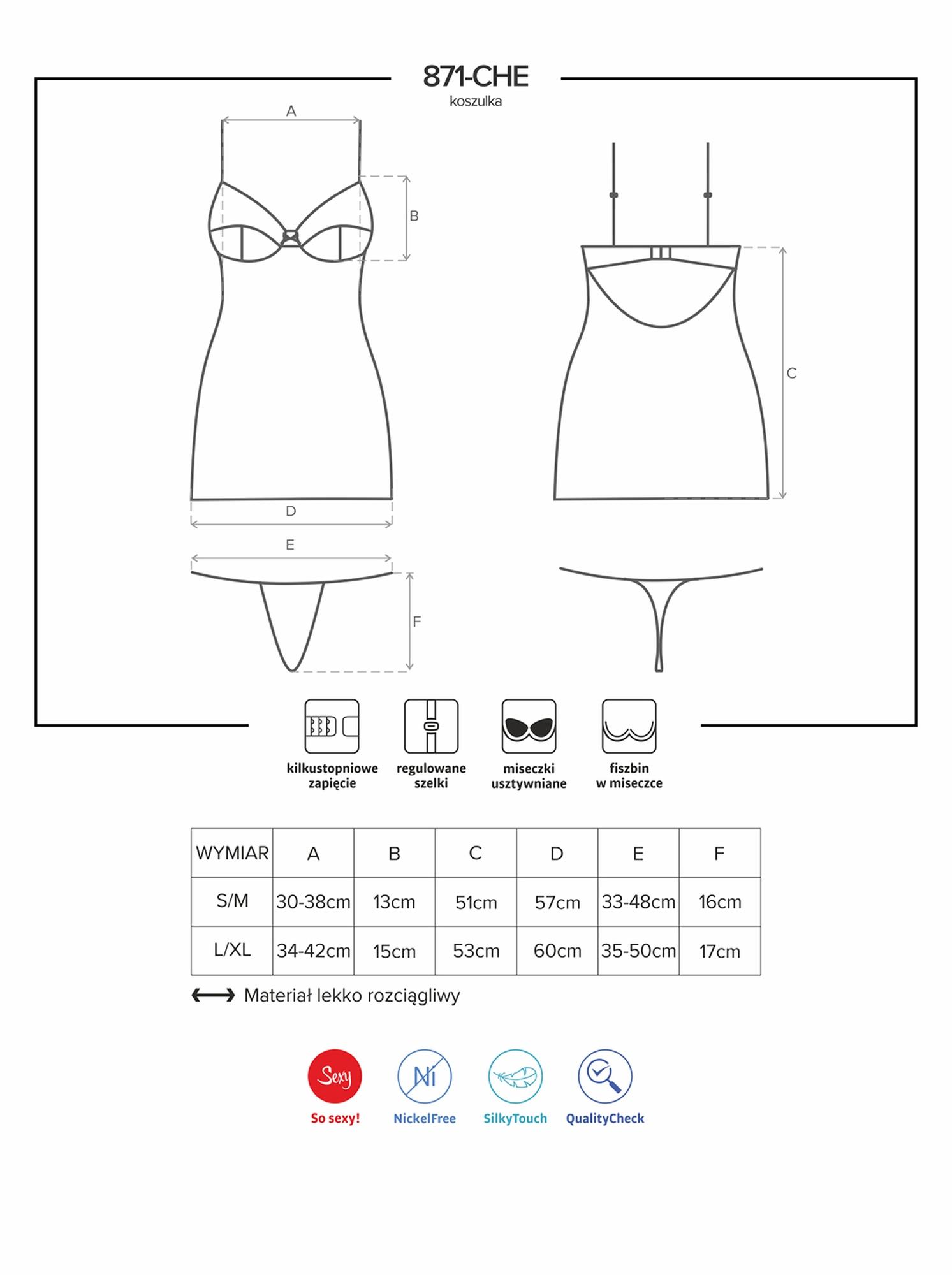 Bielizna-871-Che-2 Koszulka I Stringi  L/Xl