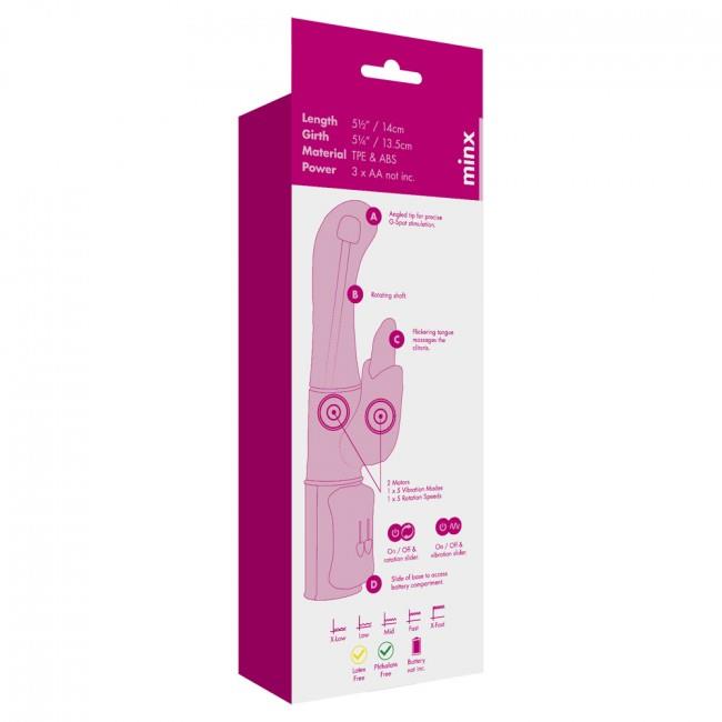 Wibrator- G Tongue Rabbit Vibrator Pink Os