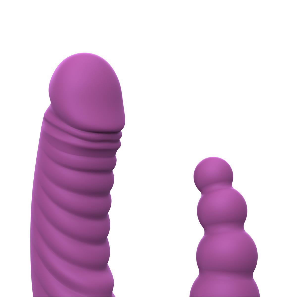 Teazers - Double Vibrator With Suction Cup And Remote - Purple