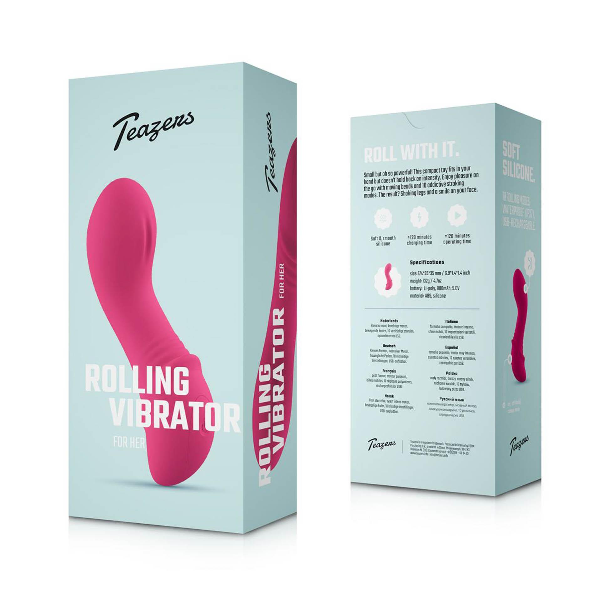 Teazers – Rolling Mini Vibrator – Raspberry Pink