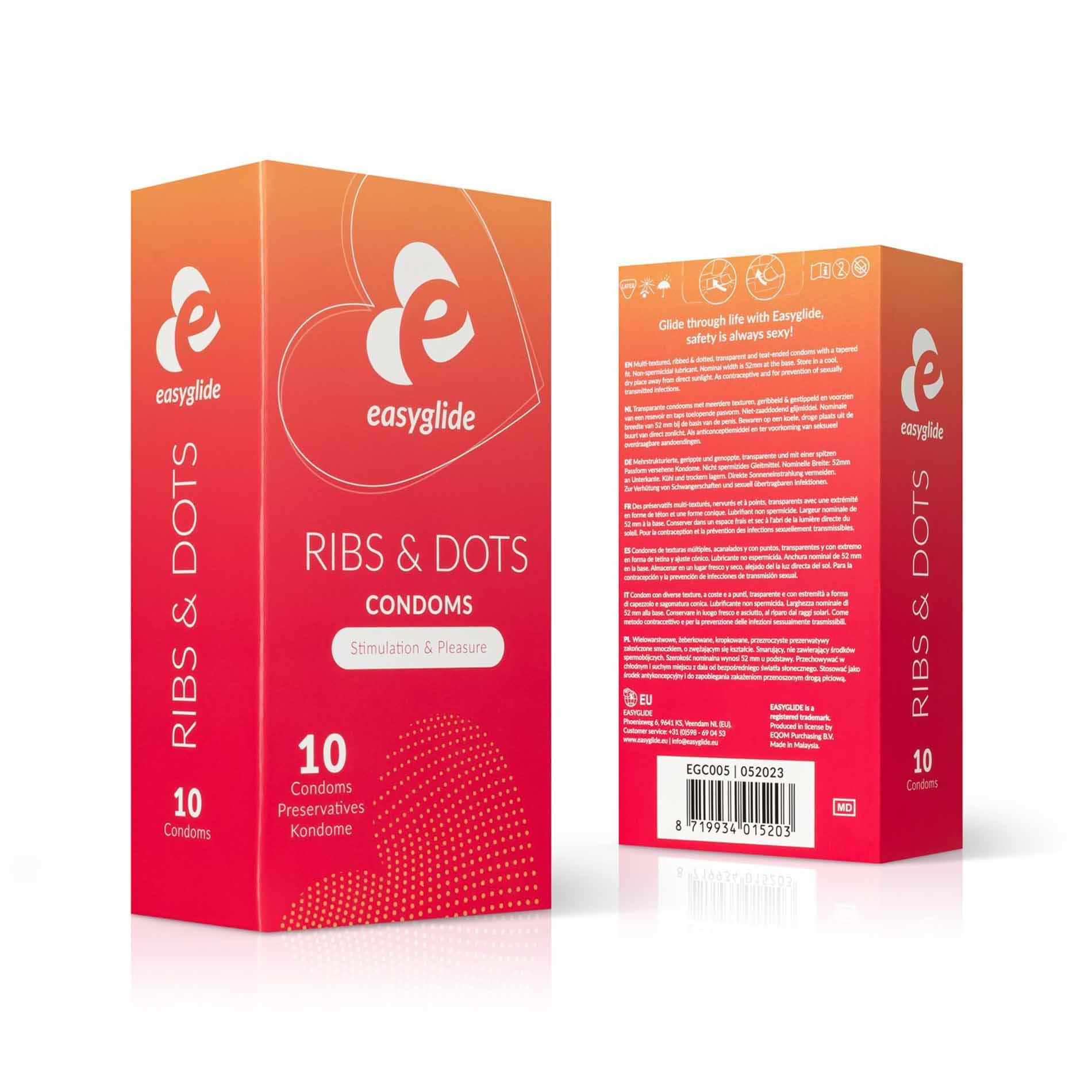 Easyglide - Ribs And Dots Condoms 10 Pcs