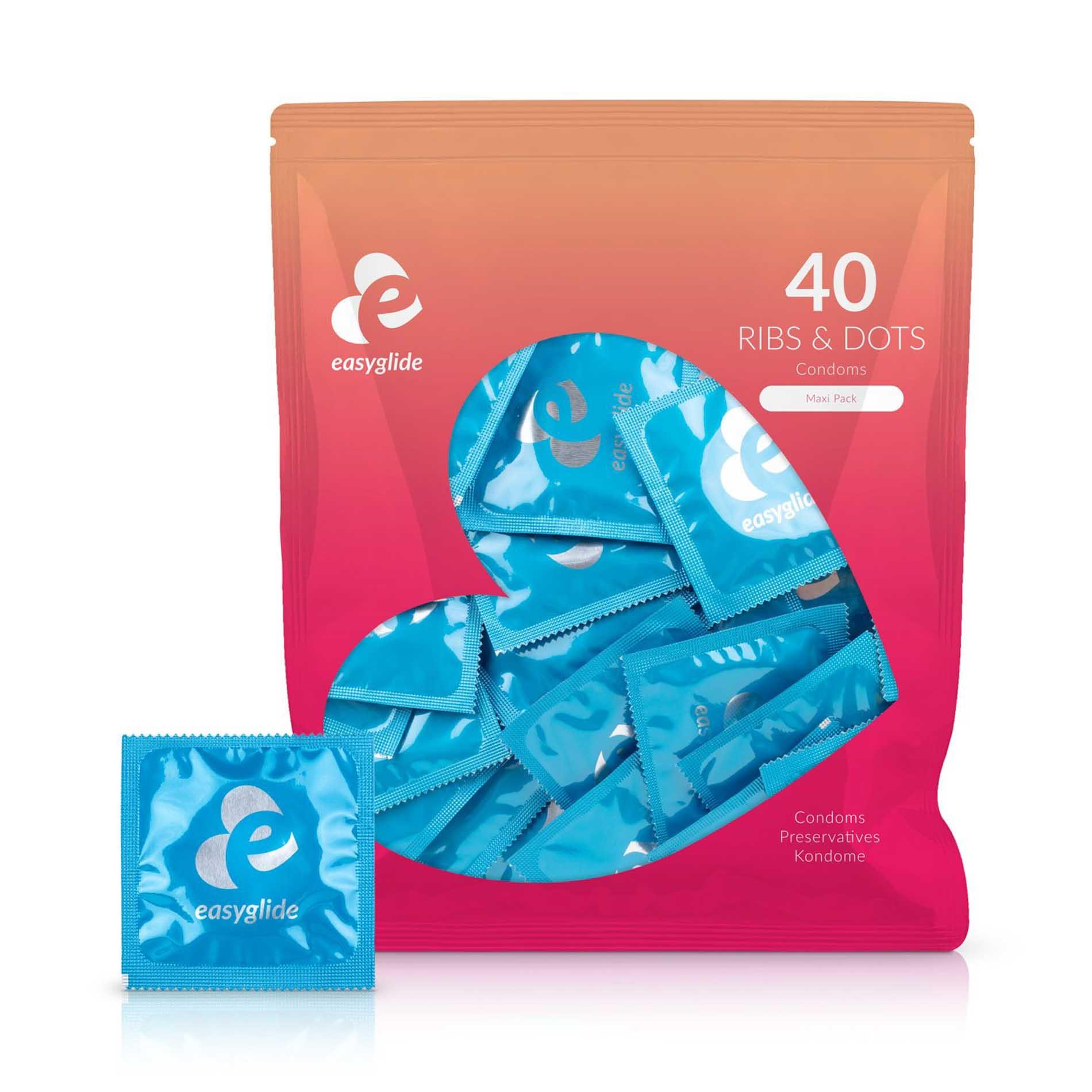 Easyglide - Ribs And Dots Condoms 40 Pcs