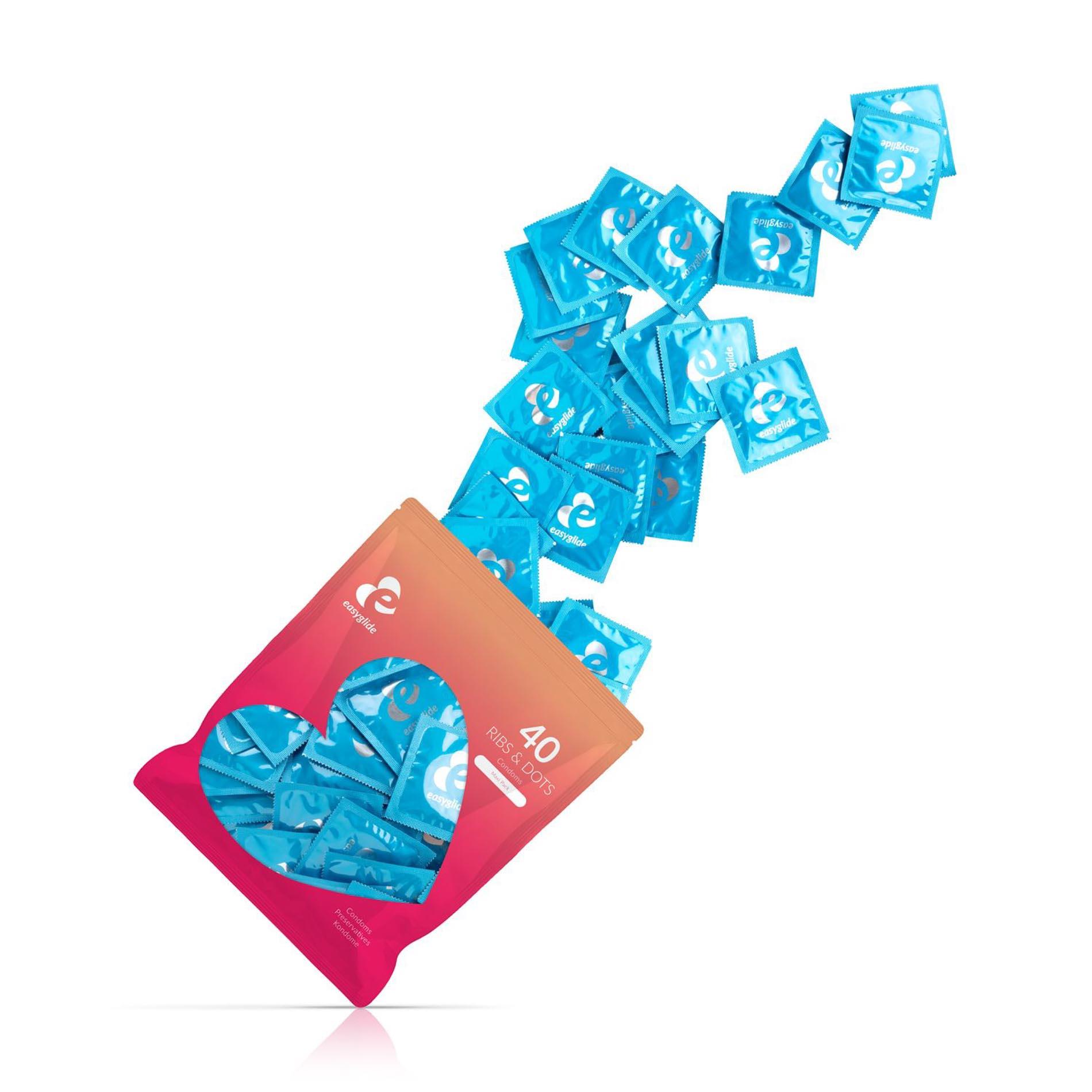Easyglide - Ribs And Dots Condoms 40 Pcs
