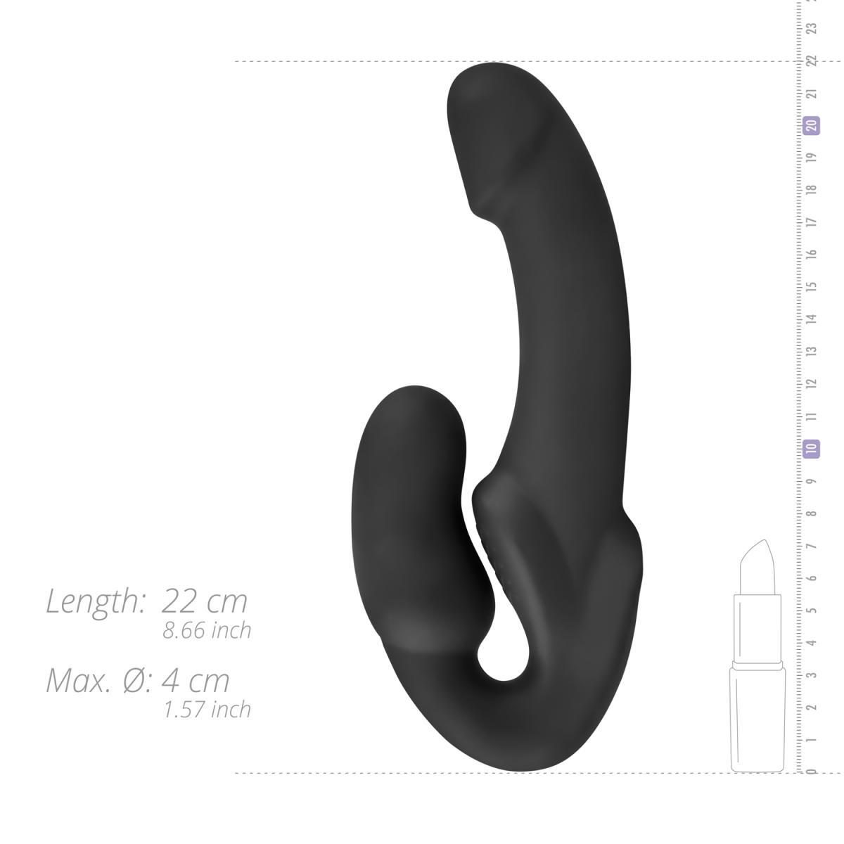 No-Parts - Morgan Strapless Strap-On Dildo - 22 Cm - Black
