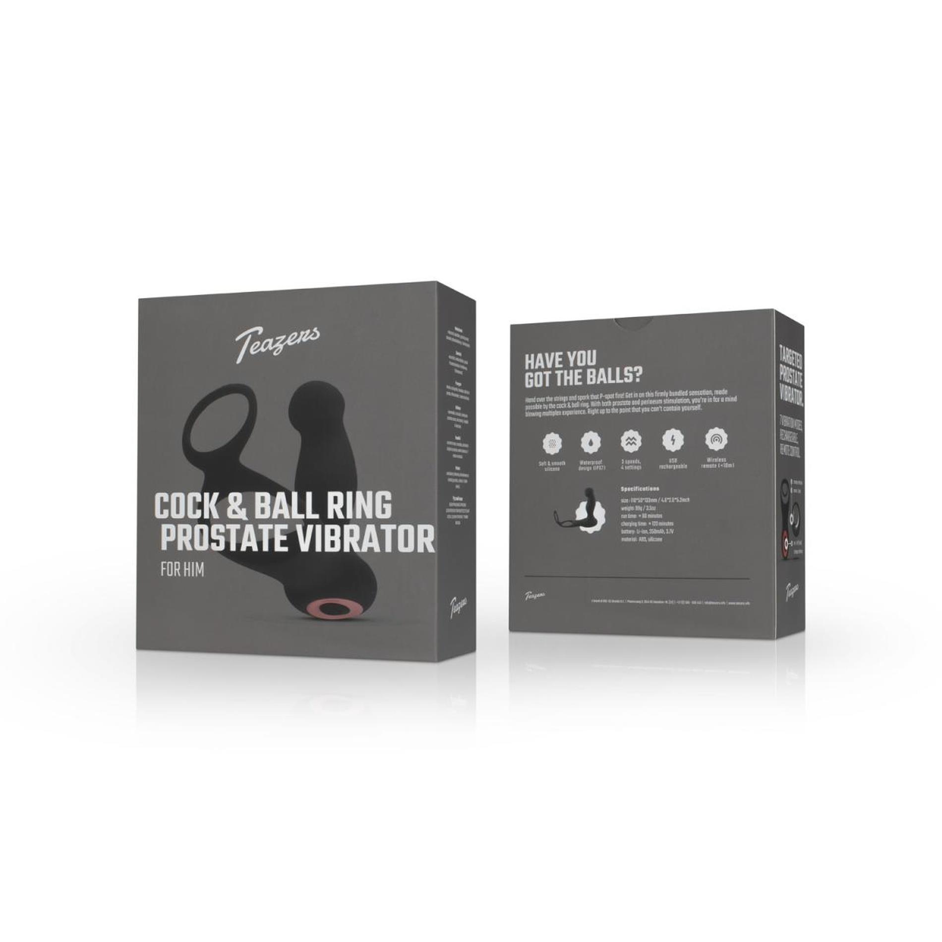 Teazers Cock & Ball Ring Prostate Vibrator With Remote Control