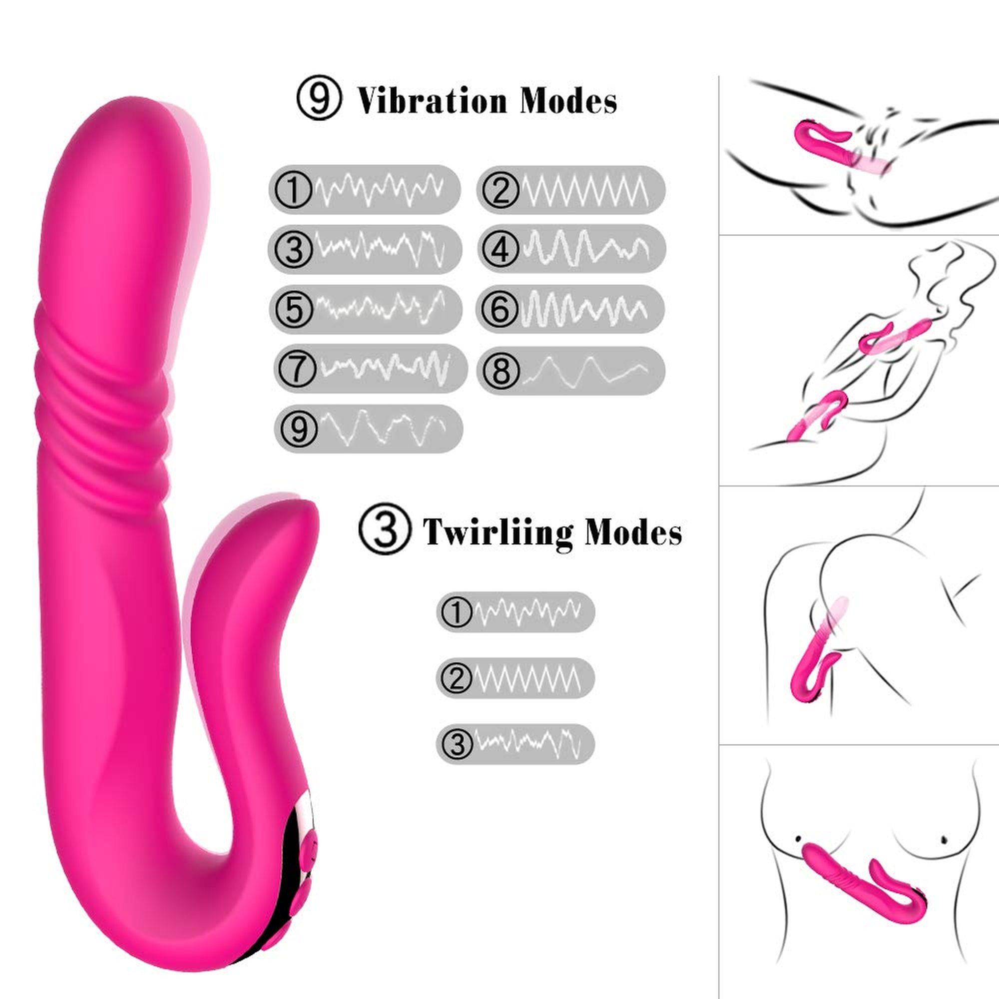 Deluxe Twirling Vibrating Thruster Red