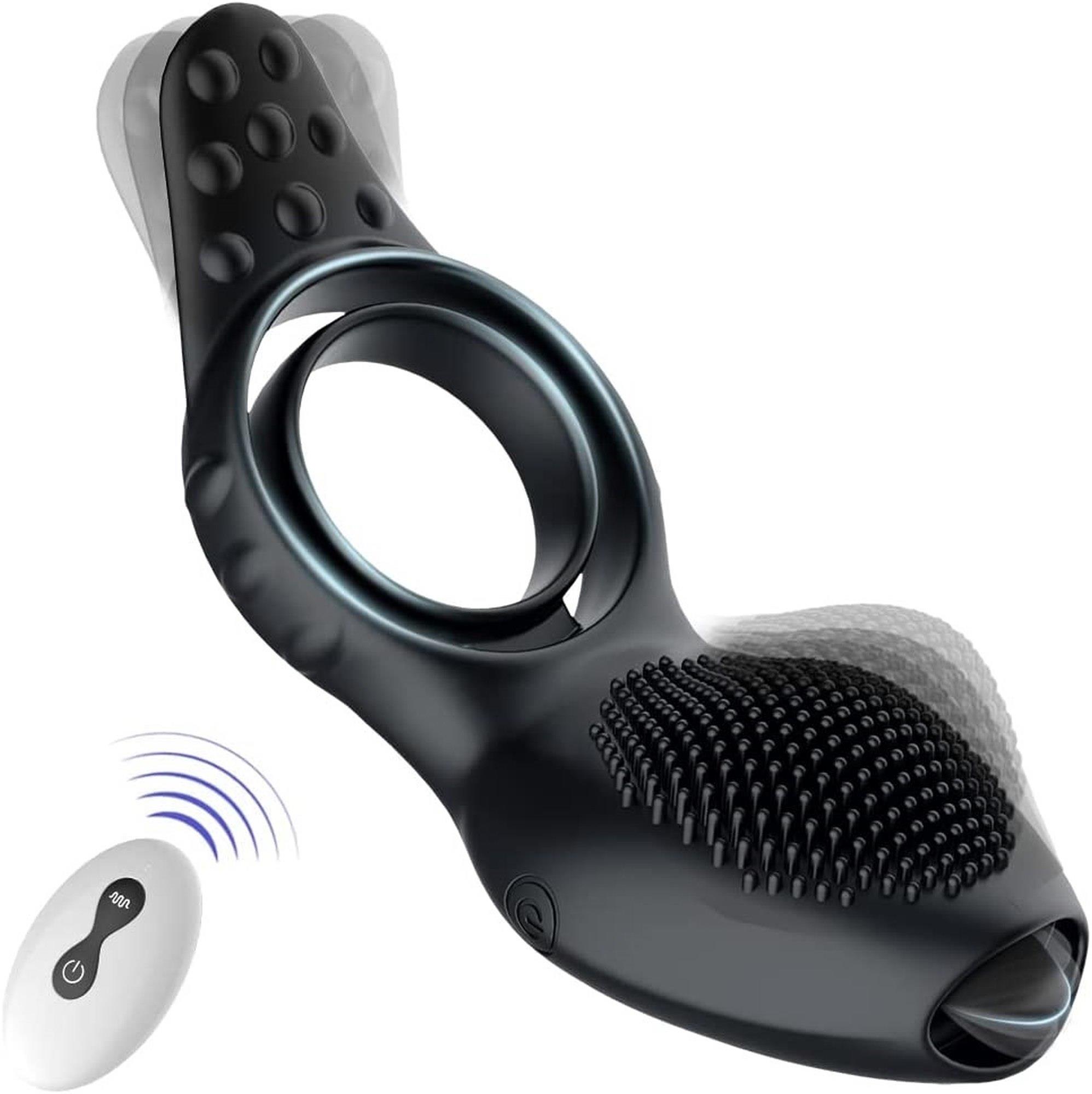 Remote Powerful Tognue Simulate Cock Ring