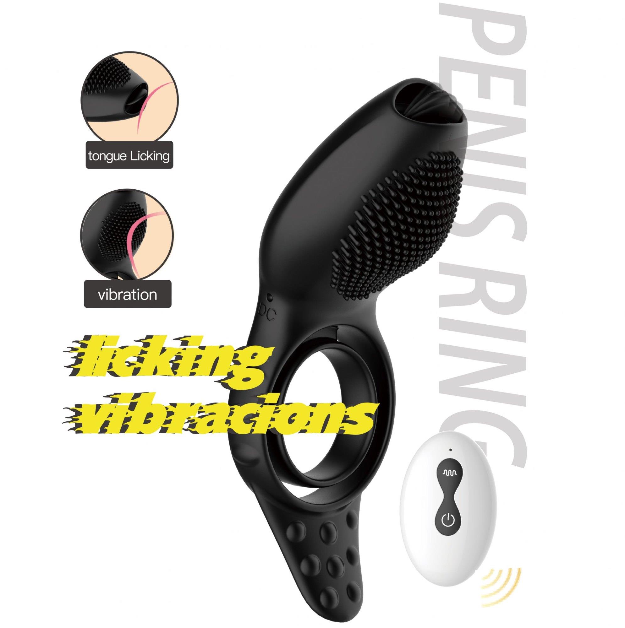 Remote Powerful Tognue Simulate Cock Ring
