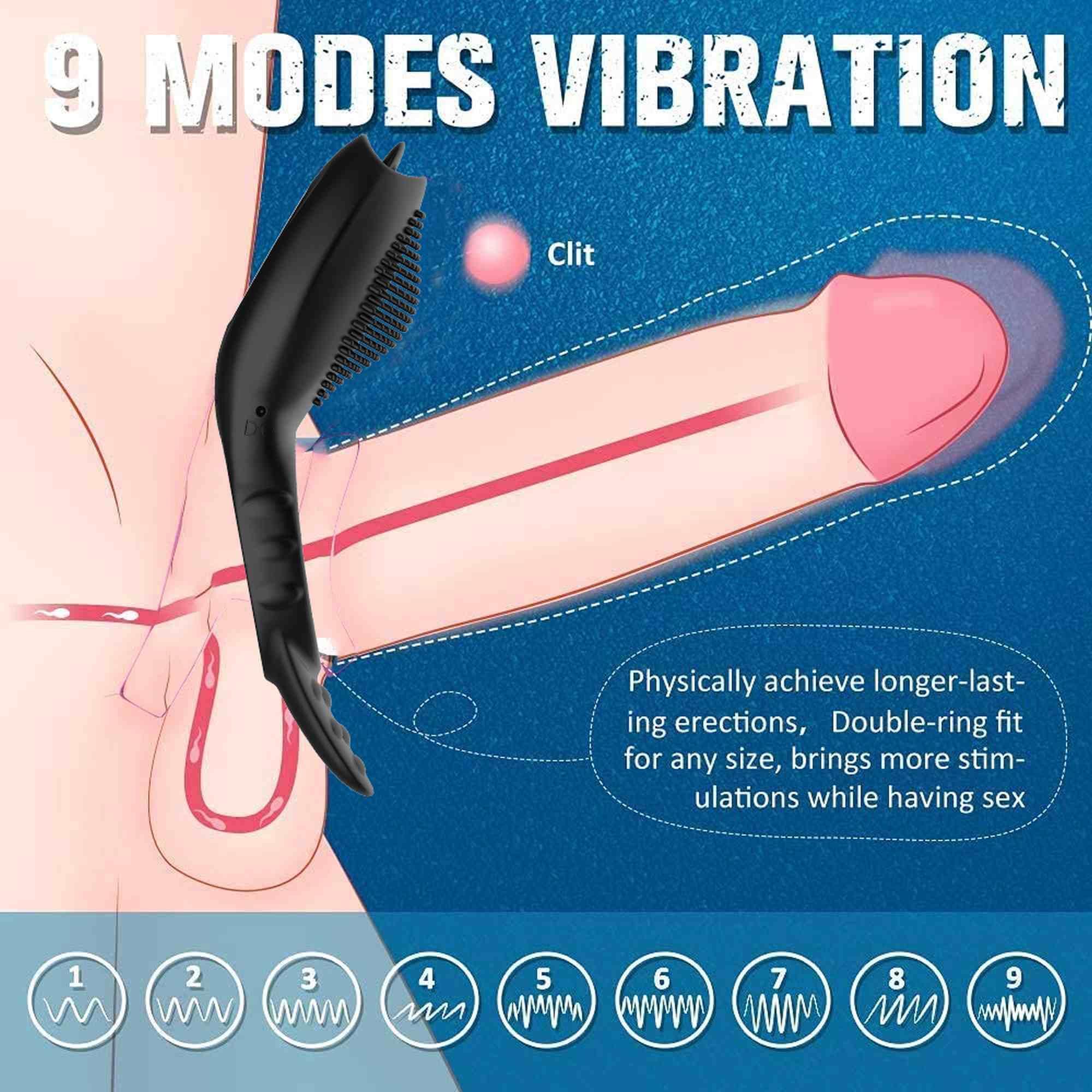 Remote Powerful Tognue Simulate Cock Ring
