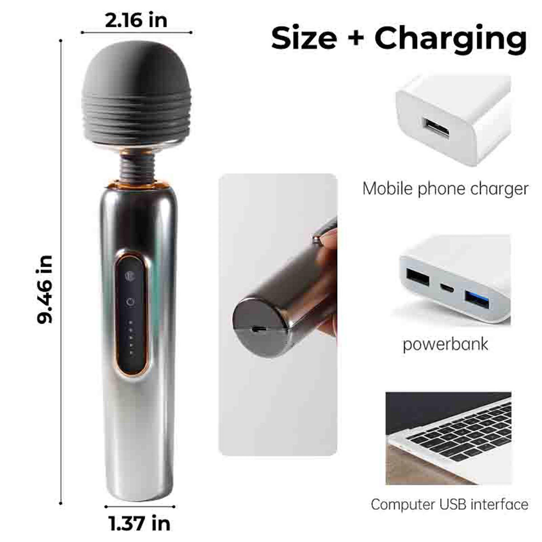 Wand Massagers Shining Metallic Luster