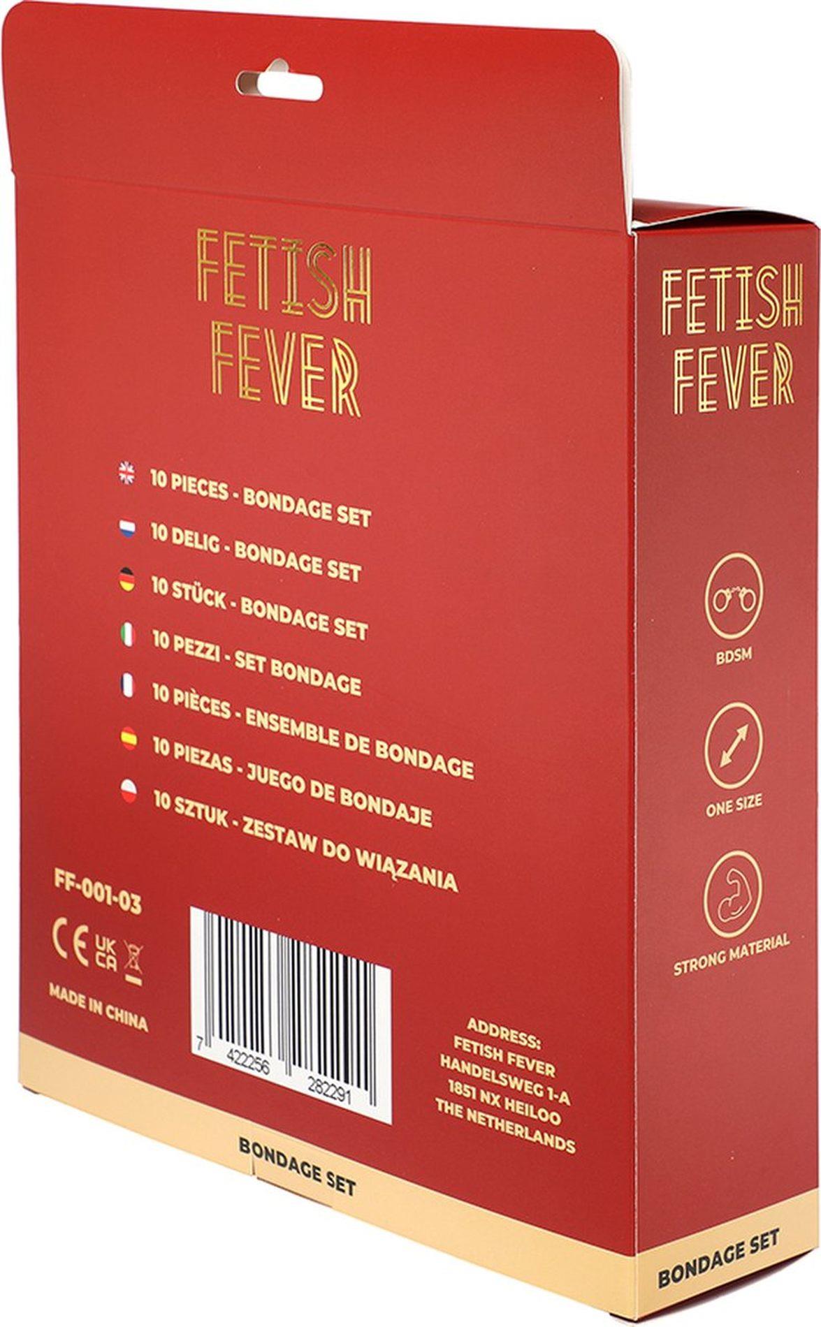 Fetish Fever - Bondage Set - 10 Pieces - Red/Black