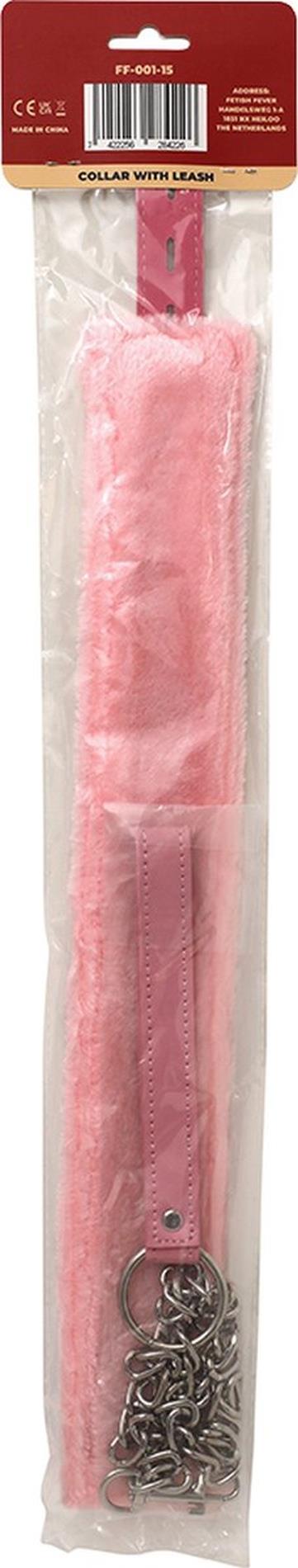 Fetish Fever - Collar With Leash - Pink