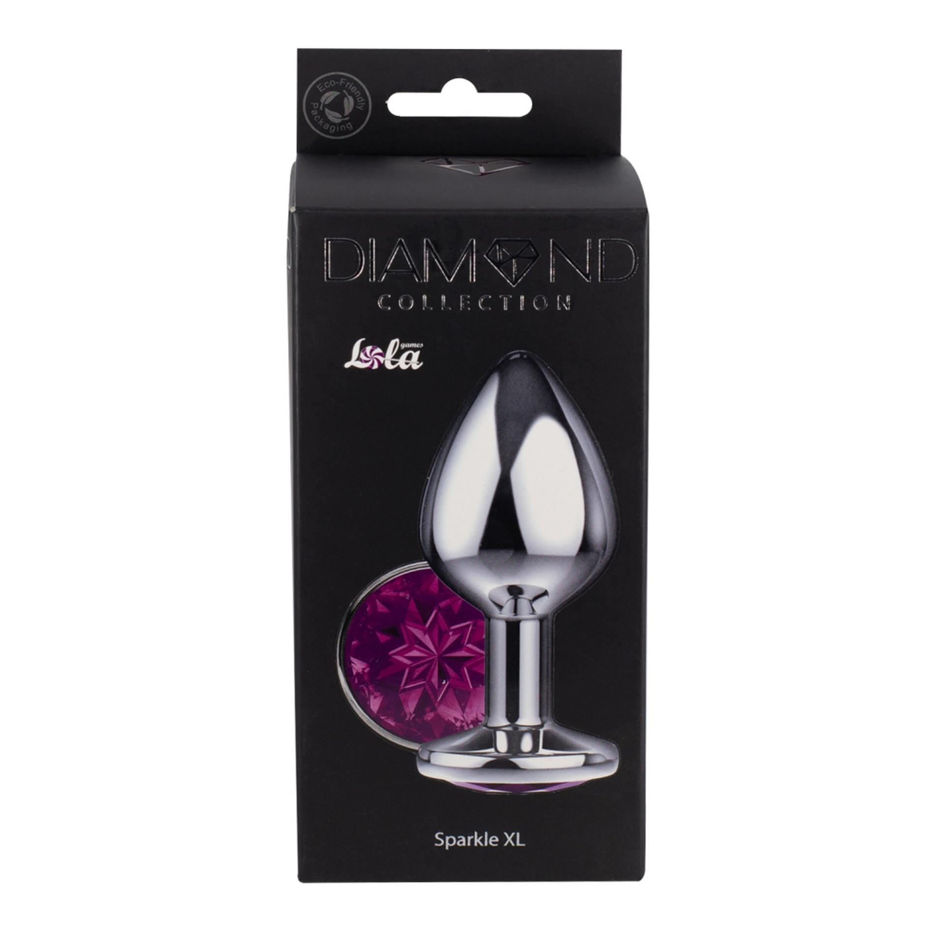 Enlarged Anal Plug Diamond Purple Sparkle Xl